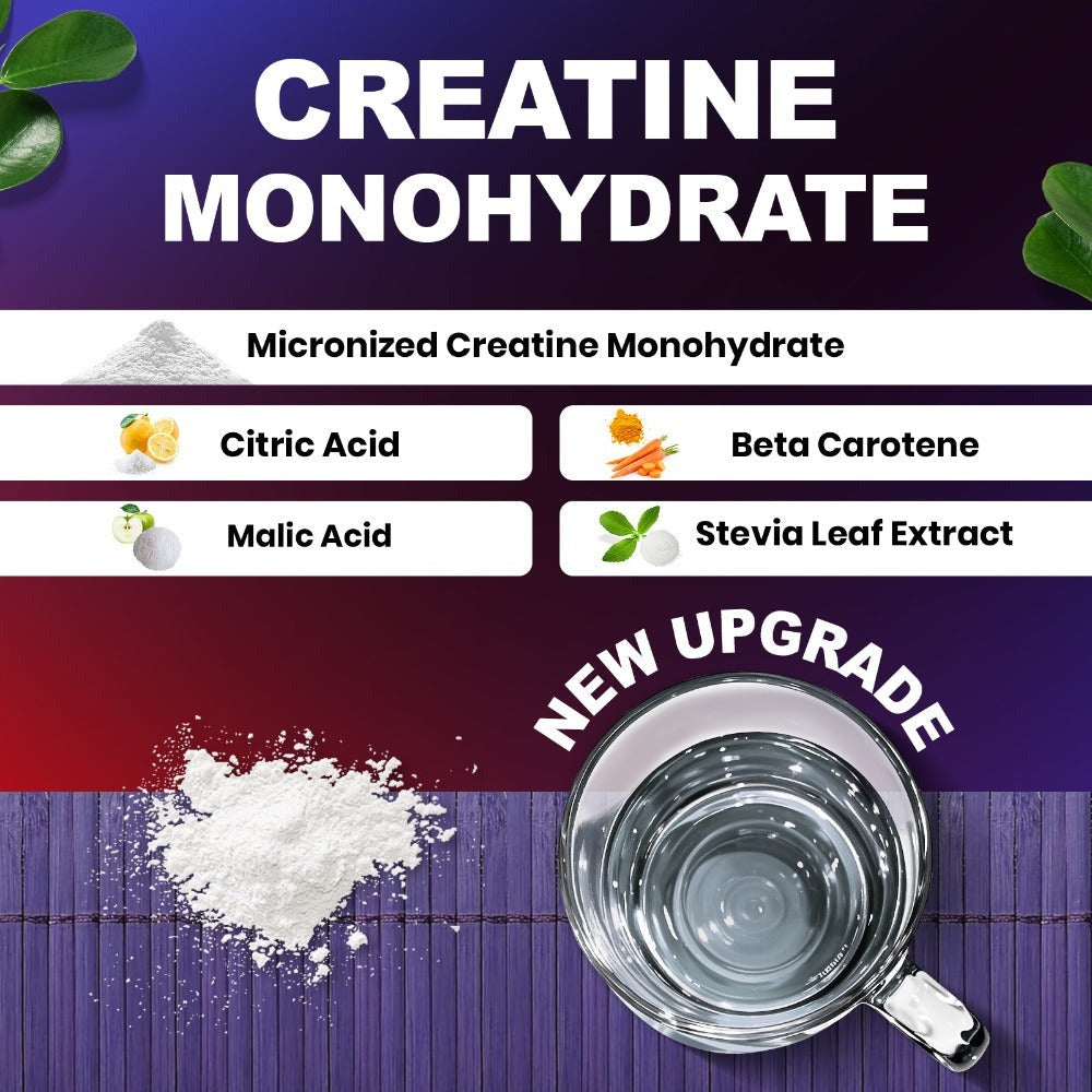Creatine Monohydrate (Micronized, 5000 Mg Per Serving) - Strength, Power, Recharge, Focus - No Artificial Sweeteners And Flavors - 300 G (60 Servings)