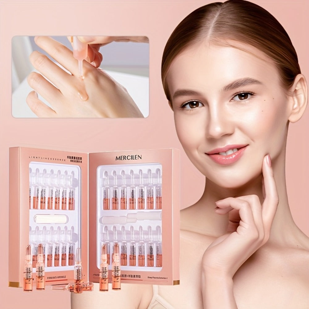Mercilen 1.42oz Hydrating Serum with Glycerin & Collagen - Alcohol-Free Light Beige Care for Normal to Sensitive Light Beige, Moisturizing & Brightening, Fragrance-Free, Unisex Skincare, Skincare Routine, Sleek Packaging, Alcoholfree Formula