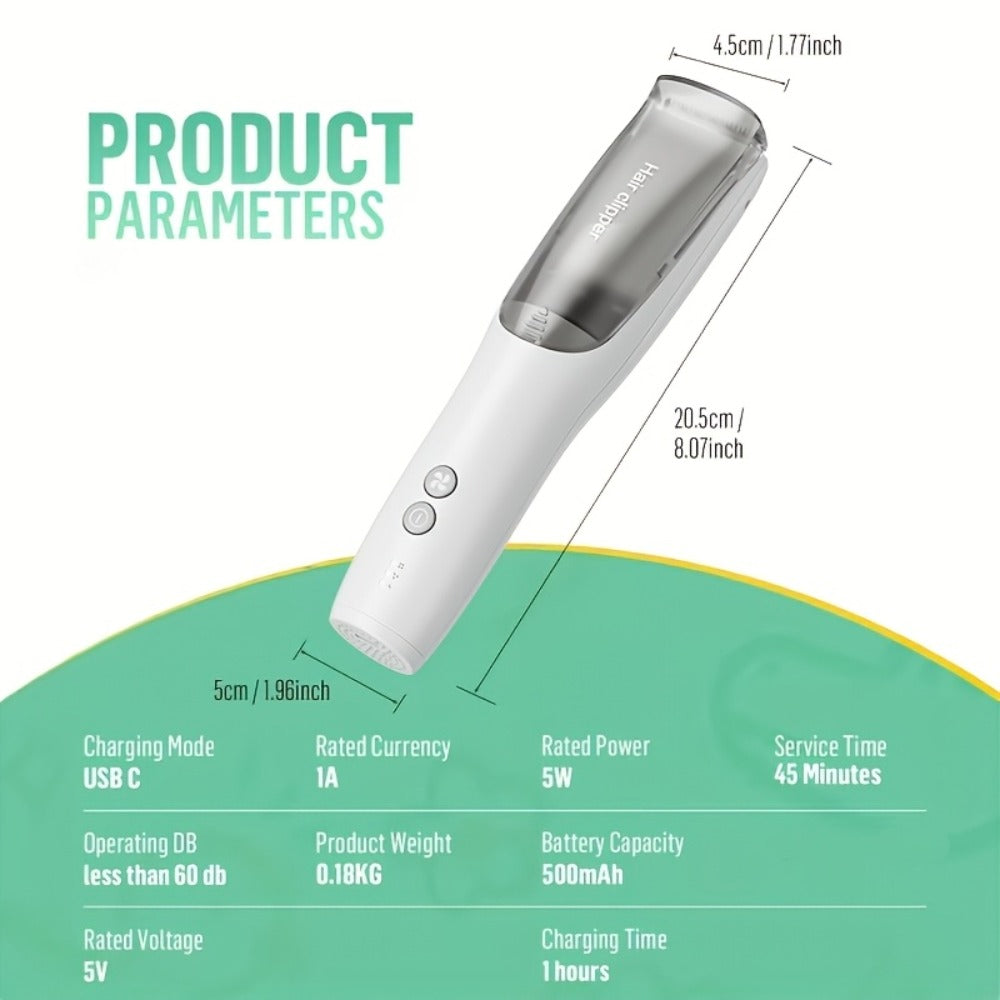 Electric Hair Clippers and Shavers, USB Rechargeable with Automatic Suction, Portable Design, Easy Styling and Smooth Cutting, Professional Home Hair Clippers, Perfect Holiday Gift