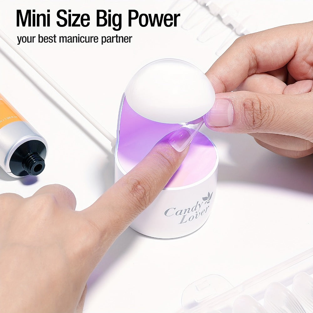 Candy Lover Mini Light for Gel Nails, Small Nail Lamp for Easy And Fast Extension System, Portable Manicure LED Light for Gel Nail Polish DIY Nail Art