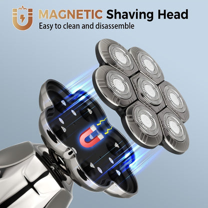 Rotary Shaver for Men 8D Wet Dry Electric Head Shaver IPX5 Waterproof LED Digital Display Beard Nose Hair Trimmer Multi-Function Kit WK5810 ZN6100 Replacement Blades