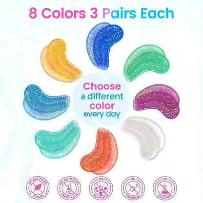 Under Eye Patches Collagen Eye Mask 24 Pairs - Hyaluronic Acid Anti Wrinkle Dark Circles Puffiness Treatment Moisturizing Gel Pads for Women Skincare
