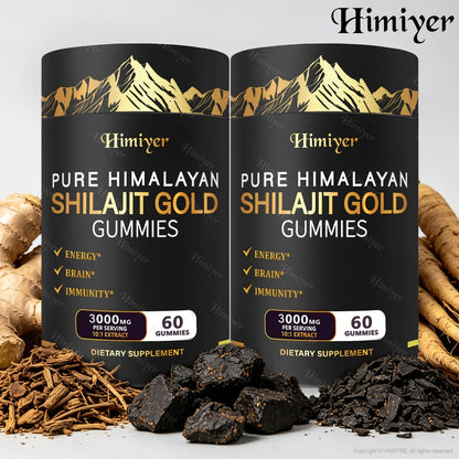 Shilajit Supplement 3000mg — Pure Shilajit with Ginger, Ginseng & Ashwagandha | Multi-Mineral Phytonutrient Formula for Energy, Vitality & Strength | 1-3 Bottle Options