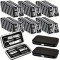 50 Set Travel Manicure Kit Nail Clippers Pedicure Professional Nail Care Tools Stainless Steel Grooming Nail Set with Portable Travel Case Gifts for Family Friend Personal (Black, 8 In1)