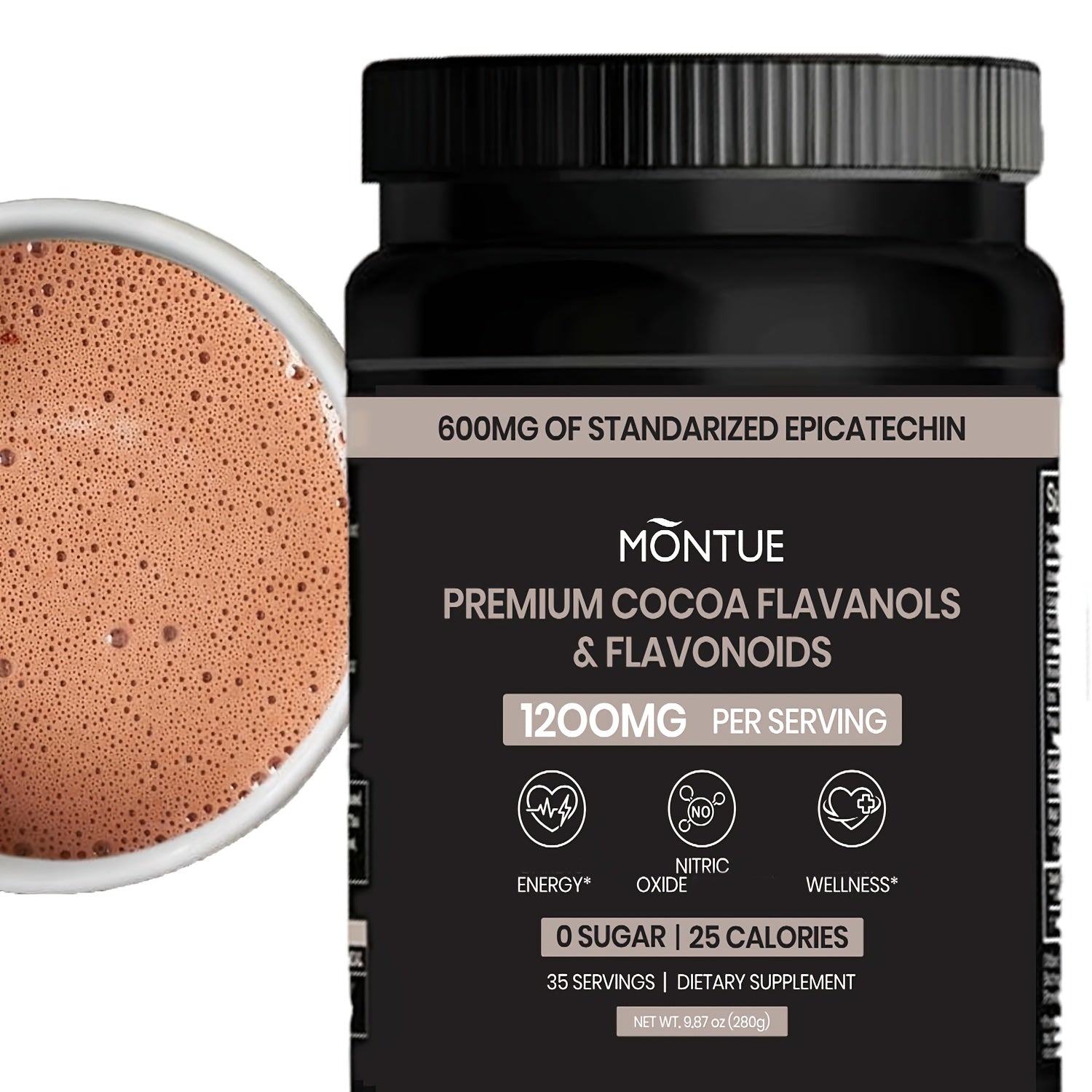 Cocoa Flavanols & Flavonoids | High Flavanol Cocoa Powder-1200mg Per Serving, Epicatechin, Unsweetened Cocoa Powder With Rich Dark Chocolate Flavor, Perfect For Baking, Coffee, Instant Drinks &Smoothies-Intensely Rich Flavor Cacao Powder-Cheap Items