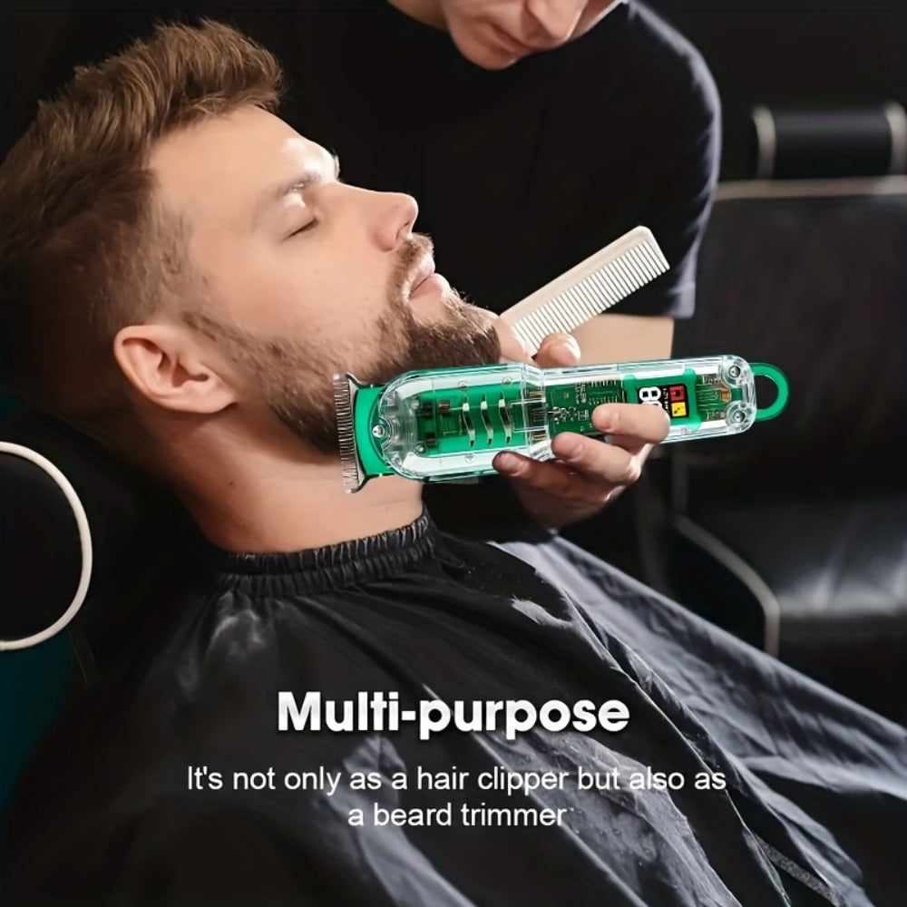 Men' Cordless Hair Clipper & Beard Trimmer with LED Display - USB-C Charging, 4 Attachments Combs (Long Hair Trimmer, Barber-Grade Clipper) - Cordless Shaver Suitable for Home & Travel - Perfect Gift for Men