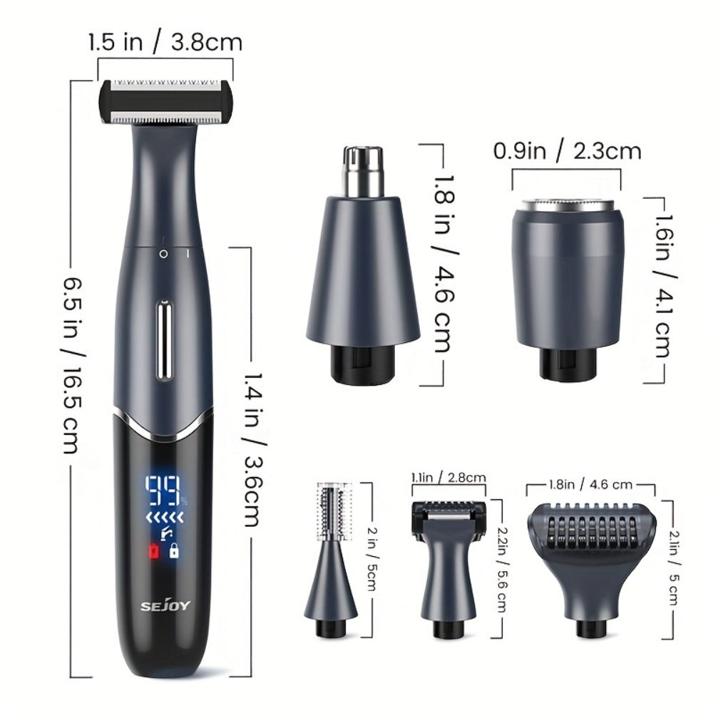 6in 1 Electric Razors for Women&Men, Bikini Trimmer, Hair Remover Kit for Face, Eyebrow, Nose, Arms, Legs And Pubic Hair, Wet And Dry Painless Razor