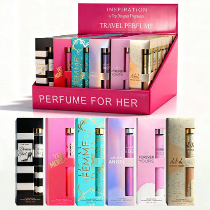 Women's Perfume Set Travel Size - 6 Piece Eau de Parfum Collection, Long Lasting Designer Fragrance Sampler Gift Set for Her, 1.18 fl oz Mini Perfume Bottles