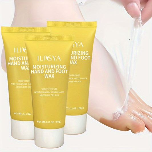 Foot Wax Moisturizing 3PCS Niacinamide Deep Hydrating Foot Cream Mask - Softening Cracked Heel Treatment for Dry Feet Men & Women Foot Care