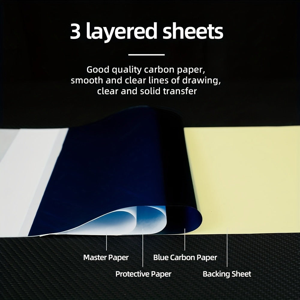 100pcs Tattoo Transfer Paper - Thermal Paper Transfer Board Paper, Tattoo Stencil Paper, 4 Layer Thermal Stencil for Professional Tattoo Supplies, Tattoo Drawing Paper - Tattoo Transfer Paper And Tattoo Drawing Accessories