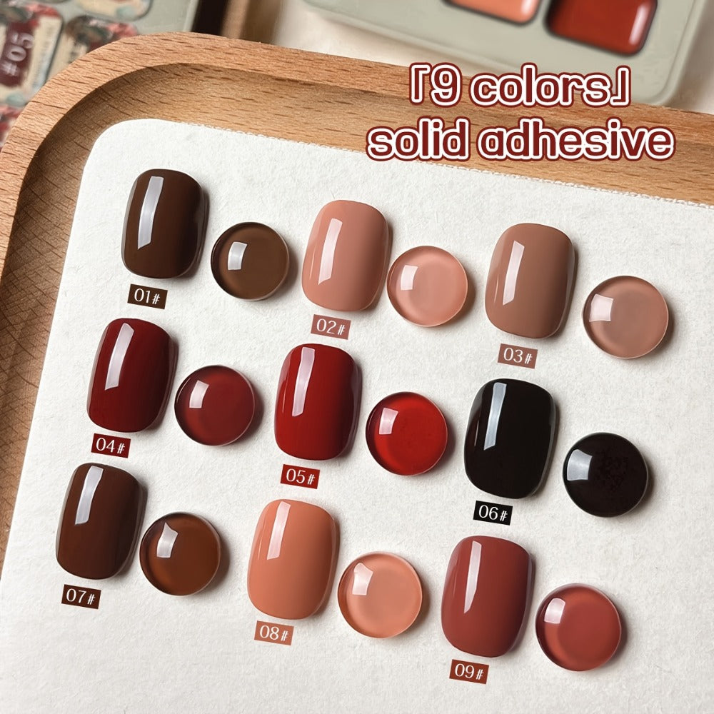 MORDDA 9psc Palette Solid Gel Polish Set, Autumn Harvest Collection, High Saturation, Long-Lasting, Alcohol-Free Gel Nail Polish Kit, For Home And Salon, Ideal For Christmas And Holiday Gifts