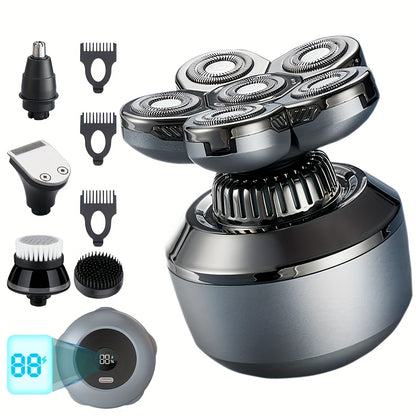 Rotary Shaver for Men 8D Wet Dry Electric Head Shaver IPX5 Waterproof LED Digital Display Beard Nose Hair Trimmer Multi-Function Kit WK5810 ZN6100 Replacement Blades