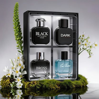 Cologne Gift Set for Men 4-Pack Fresh Eau de Parfum Long Lasting Crisp Scents 1 fl oz Each with Optional 1.5oz Body Mist Bundle Perfect Gift for Him