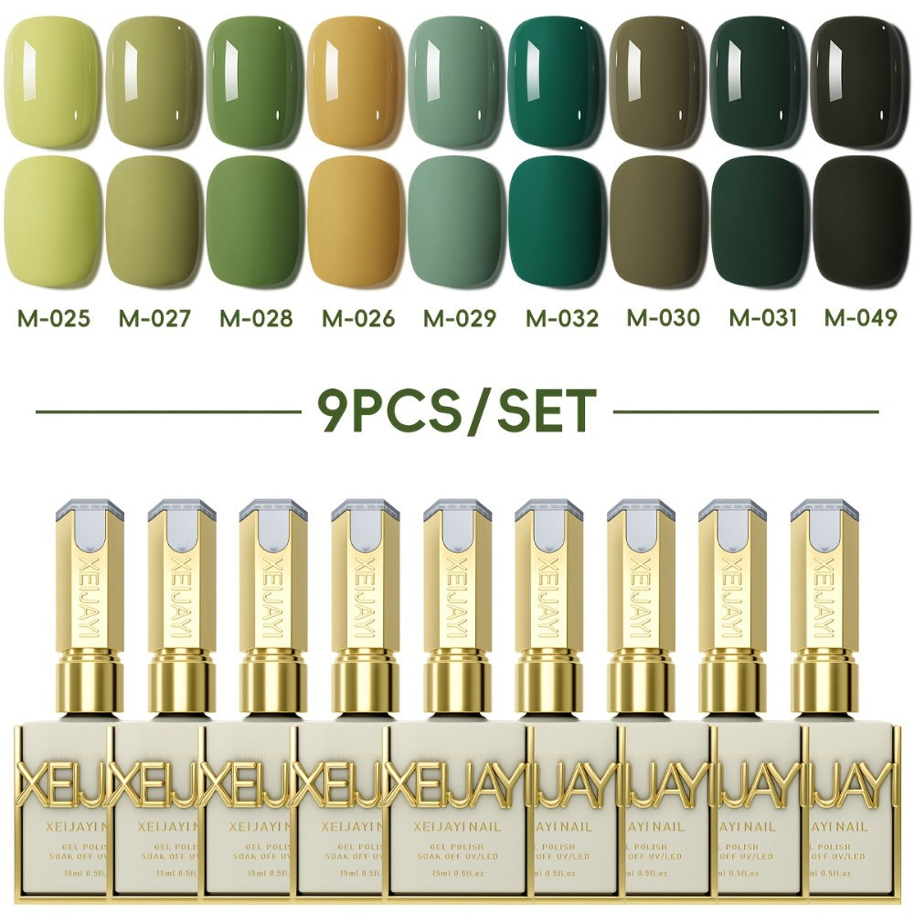 XEIJAYI 9pcs 0.51oz New Popular Nail Gel Semi Permanent Nail Art Soaking LED Nail Salon DIY Nail Salon Gel