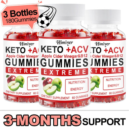 Apple Cider Vinegar Gummies with Pomegranate, Beet Juice & B12 - Keto ACV Gummies for Weight Management, Digestion & Energy - Vegan Probiotic Supplement for Men & Women, 60 Gummies