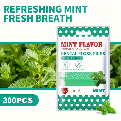 Dental Floss Picks 600 Count — Mint Flavored Ultra-Fine Disposable Floss Sticks for Interdental Cleaning, Portable Oral Care Tool for Home, Travel & On-the-Go Use
