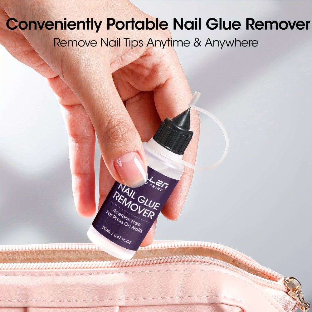 Gellen 0.68oz Pinpoint Nail Glue Remover for Press On, Multi-Functional Remover for Nails Tips, Gentle Glue Remover for Gel X Nails, Non-Acetone Nail Polish Remover