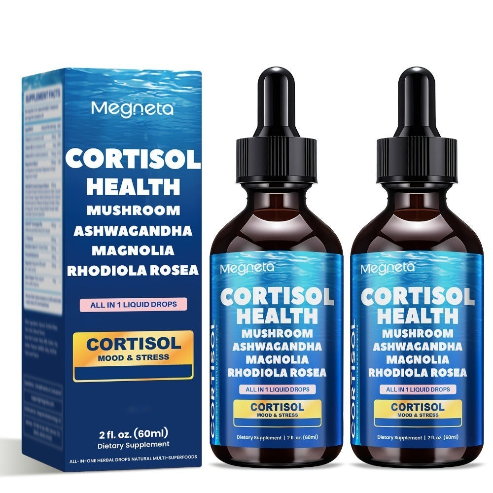 Cortisol Liquid Drops- Stress Eating/ Cortisol Belly/ Emotional Management-with Magnesium Glycinate & KSM-66 Ashwagandha & L-Theanine & Natural Herbal- Sublingual Drops-99% Absorption(2fl. Oz./ 2.03oz)