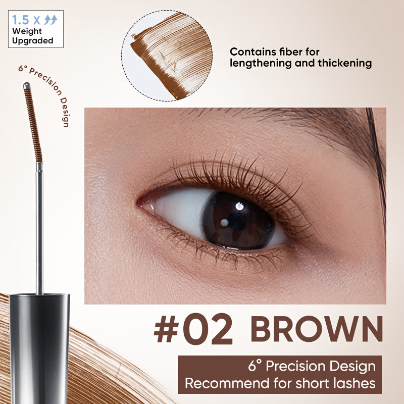 3D Curling Mascara — Volumizing, Waterproof & Smudge-Proof Eyelash Wand, Long-Lasting Nourishing Formula, Suitable for All Eye Types, Korean Makeup Style, Black & Brown, Curling & Precision Design
