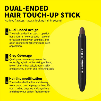 Men's Hair Dye Stick Gray Coverage — Sevich Beard & Hair Color Pen, Hypoallergenic, Sweat-Proof, Water-Resistant, Long-Lasting Formula, 2pcs Set