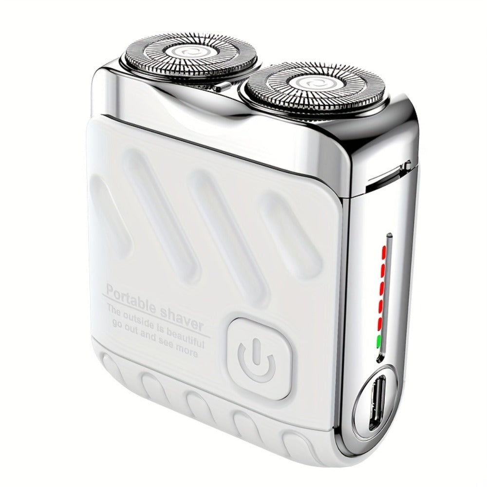 New Mini Version Electric Portable Dual Blade Floating Men'S Electric Shaver, Available In Three Colors, Clean Shaving, USB Charging, Preferred Gift Giving Option