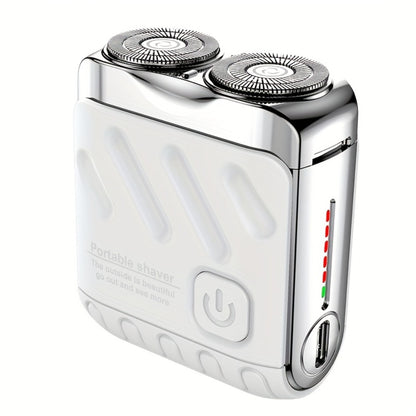 Portable Mini Electric Shaver for Men Dual Floating Blade USB Rechargeable – Cordless Travel Shaver Waterproof & Digital Display Upgrade Multiple Colors, Great Gift for Him