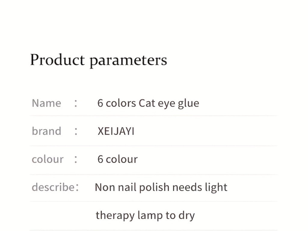 XEIJAYI Photo Frame Bottle Dopamine Cat Eye 6pcs--- Ultra-Bright Dopamine Series Cat Eye Gel Set with, Spring-Summer Fashion Nail Art Kit for Salon DIY Design, Shiny Glossy Stylish Cat Eye Art for Salon Manicure