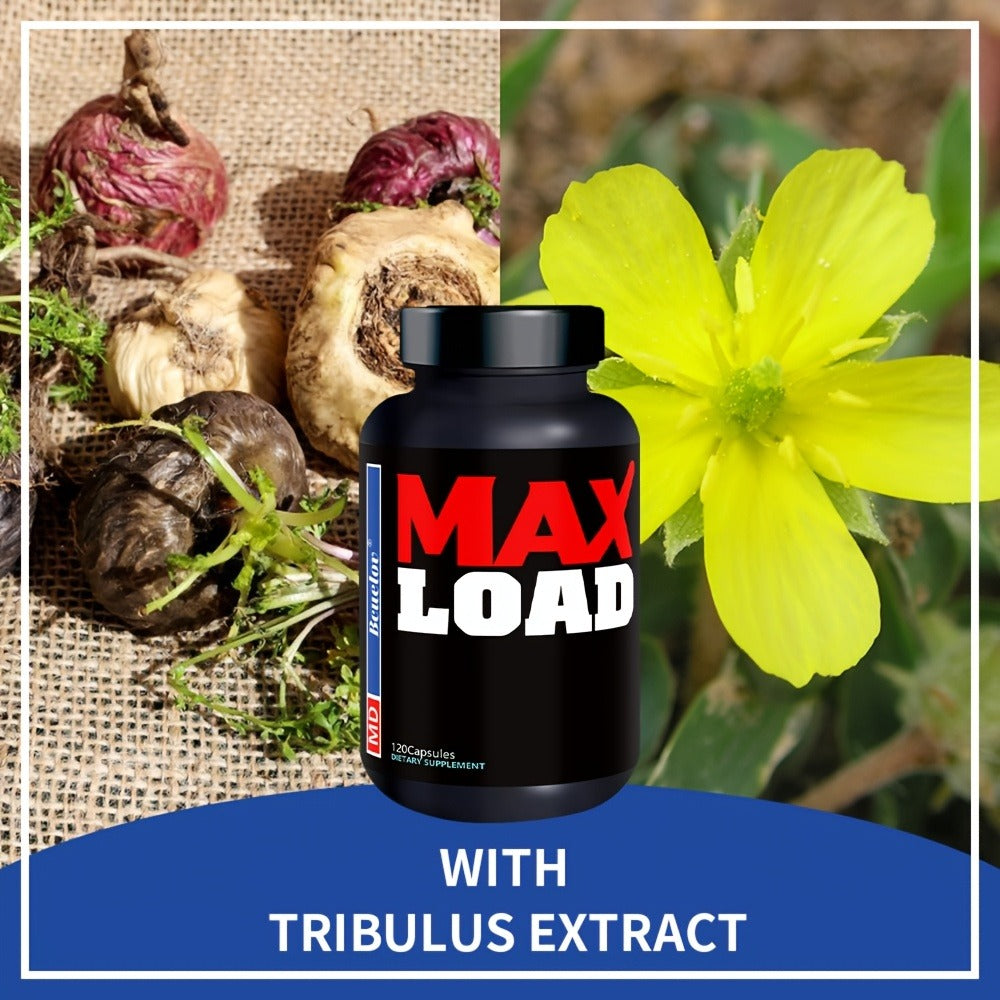 Load Supplements - 7-In-1 Dietary Supplement with L-Arginine & Tribulus - Supports Overall Health, Immune Health, And Daily Vitality - 120 Capsules