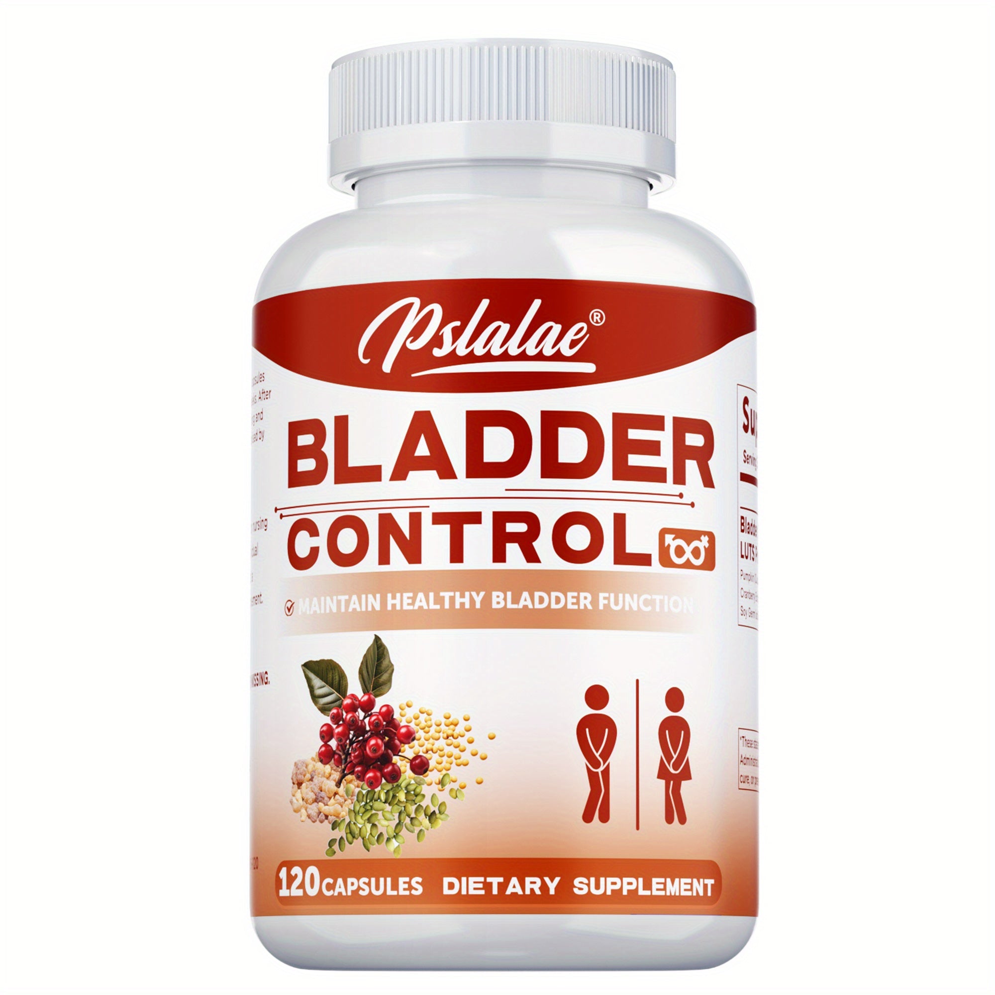 Bladder Control - with Cranberry, Pumpkin Seed, Soy Germ, Supports Urinary Tract Health, Supports A Good Night Sleep, for Women & Men - 120pcs