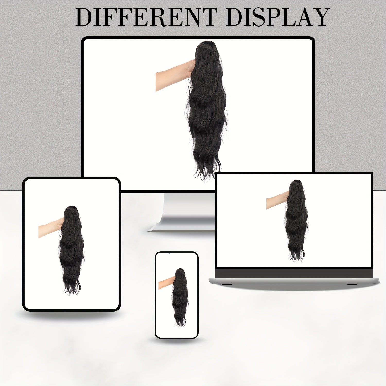 Heat-Resistant Synthetic Curly Water Wave Ponytail Wig for Women - Voluminous Multi-Color Options, Secure Clips for Daily Wear & Festive Occasions, Curly Hair Wig, Versatile Hairpiece, Stylish Hairpiece, Durable Construction, Fashion Accessory