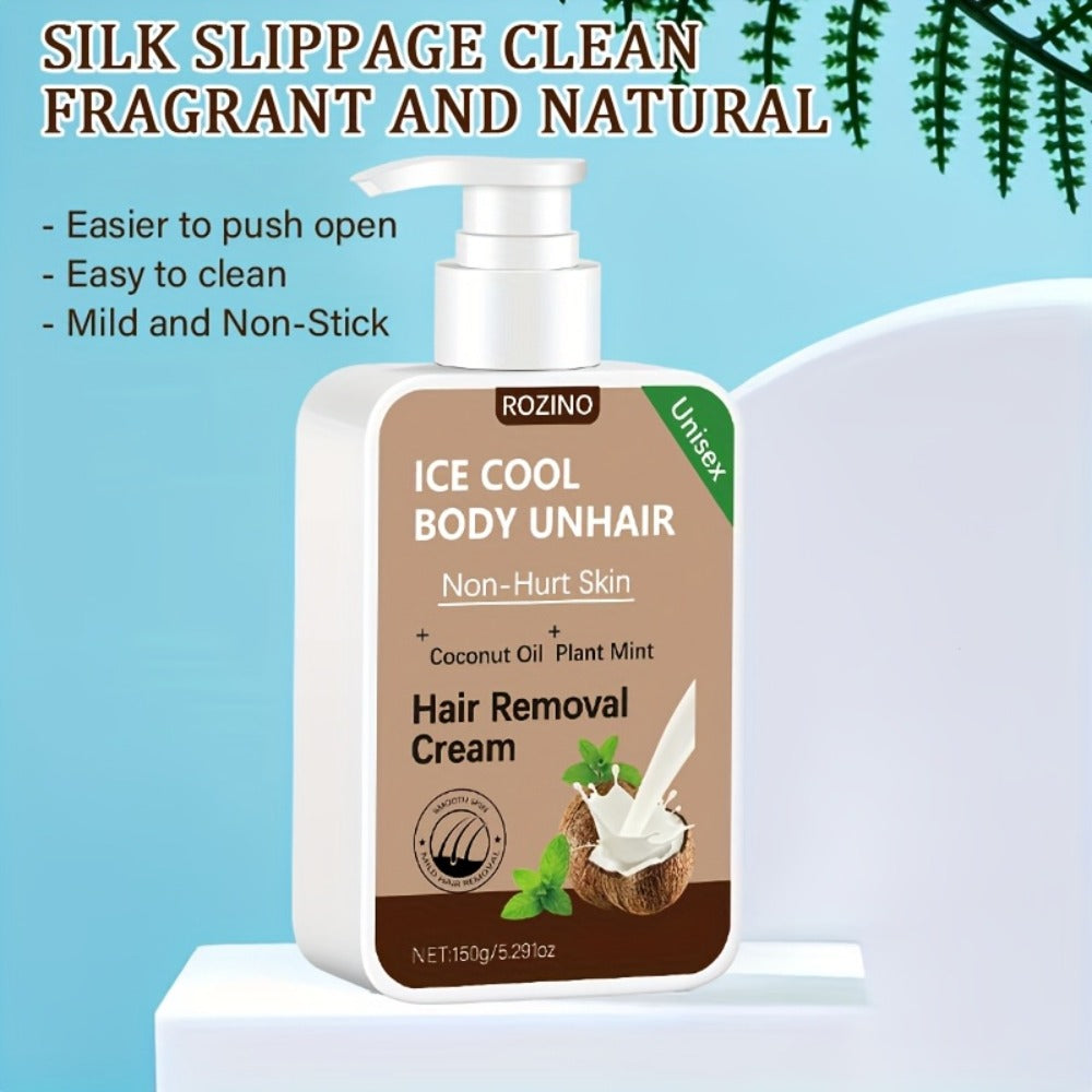 One-time Use, Provides 6 Months of Lasting Smoothness, Instant Hair Removal, 150g Coconut Waxing Cream, Gentle and Non-irritating to the Skin, Semi-permanent Hair Removal, Suitable for Facial, Lip, Underarm, Leg, Arm, and Intimate Area Hair Removal