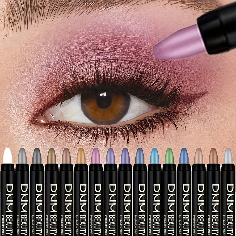 Eyeshadow Stick Set 16 Colors Highly Pigmented Waterproof Matte & Shimmer Eye Makeup Pencil Kit - Blendable Crease-Proof Long-Lasting Eye Crayon for Women Beginners Daily & Glam Looks