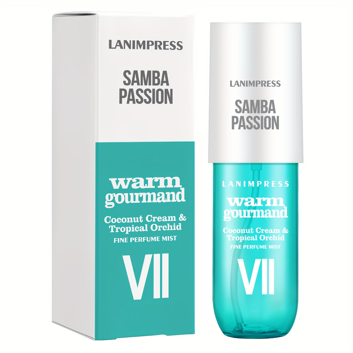 3.0fl.oz NEW Look Samba Passion Body & Hair Fine Perfume Mist - Warm Gourmand Coconut & Tropical Orchid Fragrance, Long-Lasting Travel Size Perfume Spray, Paraben-Free, Perfect for Halloween Christmas Valentine's Day Gifts Casual Attire for Women