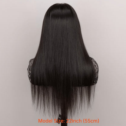 4x4 Lace Closure Wig Human Hair Straight Glueless Pre-Plucked Natural Hairline Black Straight Wig 12-28 Inch Women No Glue Easy Wear Versatile Parting