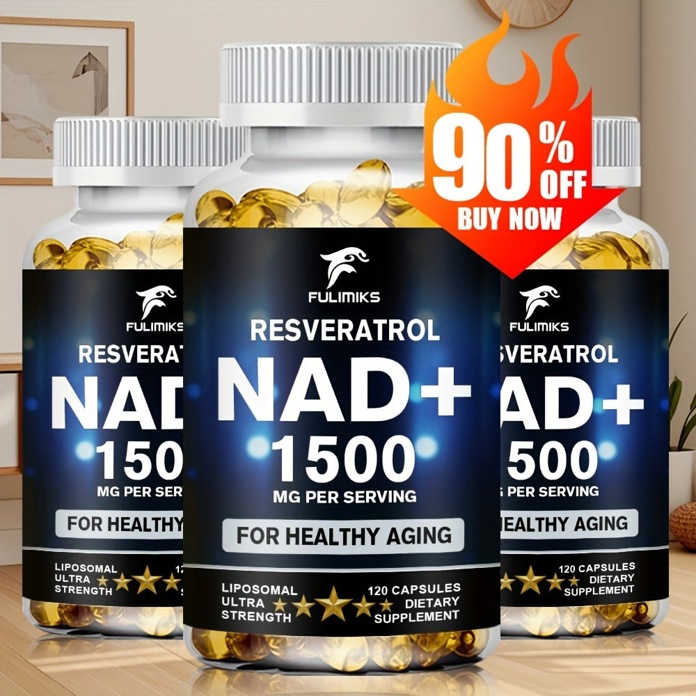 120 NAD+ Supplement Capsules with Resveratrol | Daily Vitality, for Men and Women, Brand: FULIMIKS