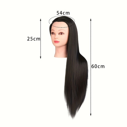 Mannequin Head for Hair Styling Braiding Practice Adult Cosmetology Manikin Head Real Hair Makeup Display Salon Training Tool Brown Blonde Beginner Professional