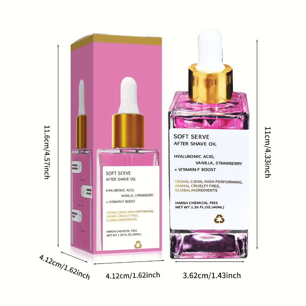 2pcs * 1.35oz Unisex Hypoallergenic Strawberry Vanilla After Shave Oil, Moisturizes and Soothes Skin, Enriched with Glycerin, Suitable for All Skin Types, Beard and Mustache Care, Ideal for After Shave, Body Oil, Christmas/New Year/Valentine's Day