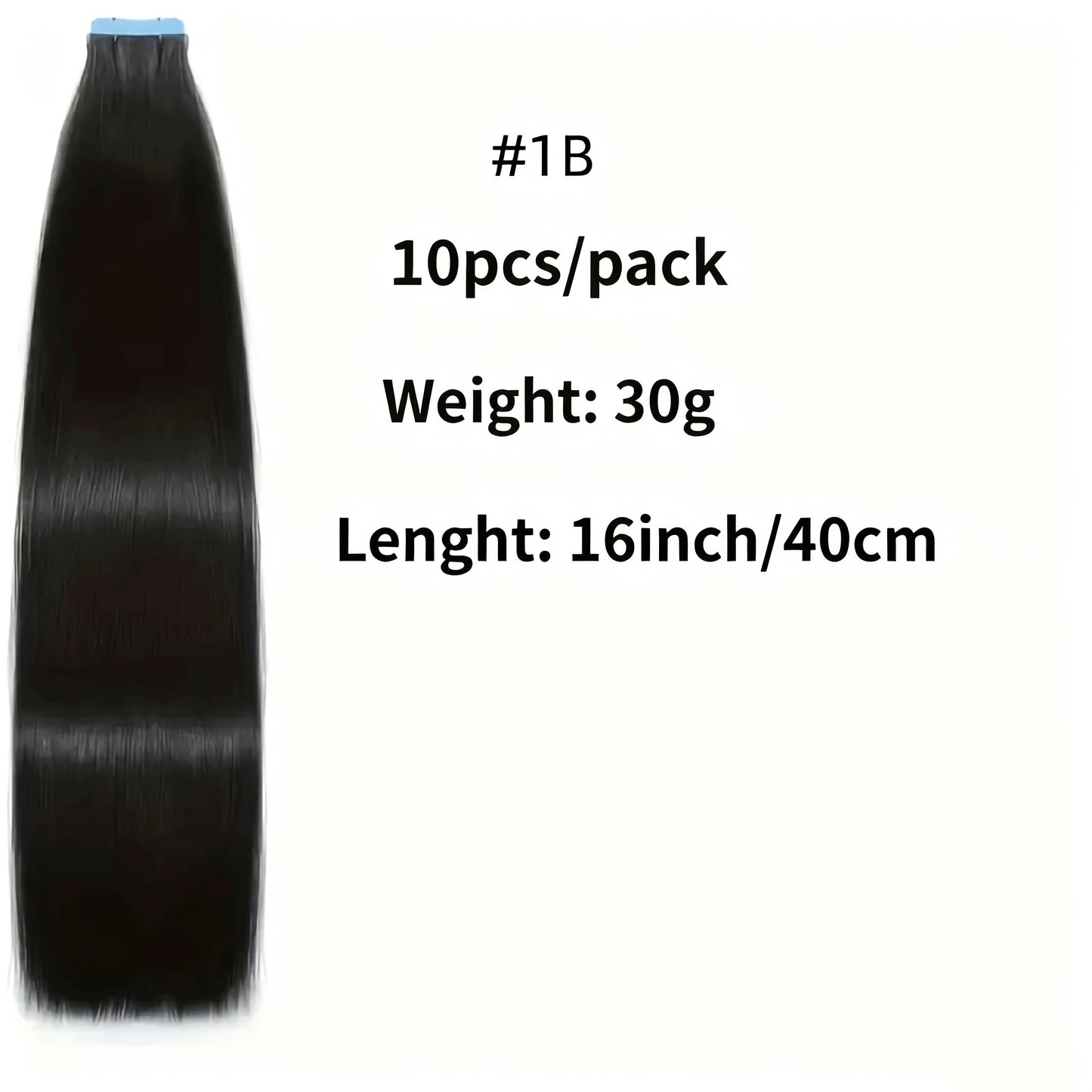 Tape In Hair Extensions Human Hair Straight Natural Black 1B Seamless Skin Weft 10pcs 30g Per Pack 16-24 Inch Women Invisible Blend Volume Length