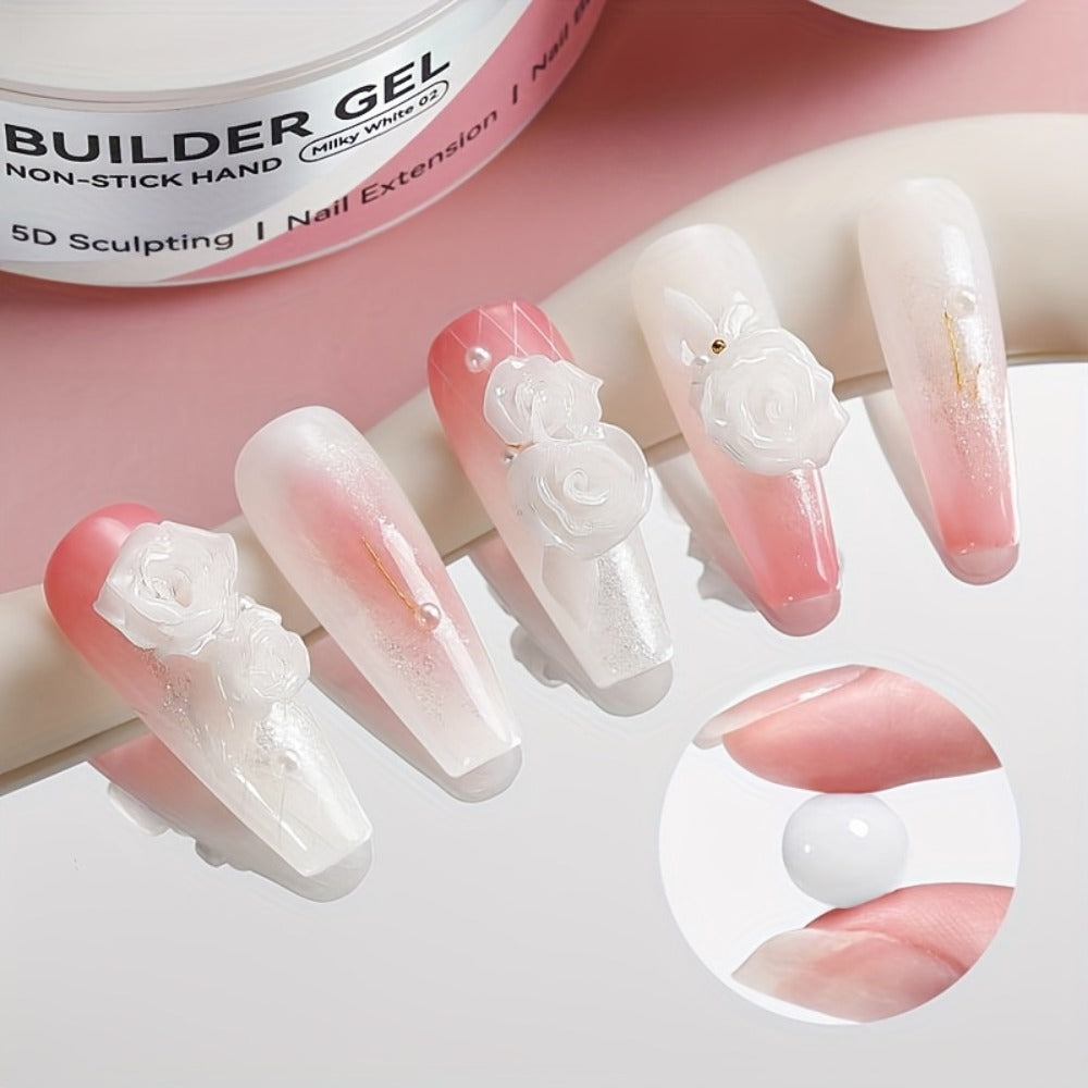 BORN PRETTY 60G Sculpting Gel No-Sticky Quick Extension Nail Gel Polish Clear Milky White 3D Carving Molding Glue Soak Off Construction Gel Vernis