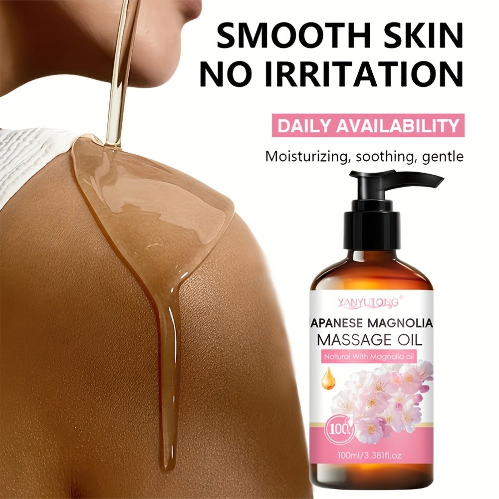 [Natural]3.38oz Cherry Blossom Massage Oil - Nourishing & Hydrating Formula with Cherry Blossom, Suitable for All Skin Types, Couples & Massage Use, Gentle & Non-Irritating, Must-Have Skincare Essential | Natural Ingredients | Ideal Holiday Gift