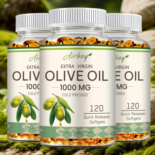 Capsules of Extra Virgin Olive Oil - Containing Omega-9, Omega-6, And Palmitic Acid, Cardiovascular Wellness - High-Quality Supplement - 120pcs