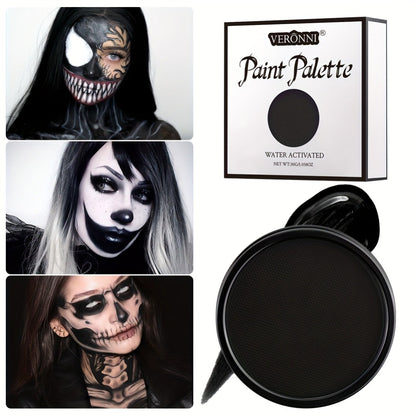 Water Activated Face Paint Kit with 10 Brushes - Water Based Face Body Paint Palette Black White Red Blue Green Purple for Halloween Cosplay Party