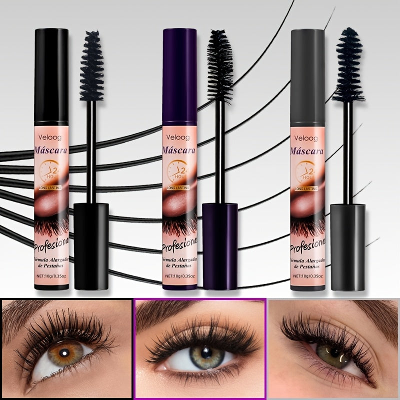 [Gift for Women] 3-Pack Waterproof Mascara Set | Lengthening And Volumizing Thick Curly Natural Extension Long-Lasting Hold | 3 Brush Heads (Sea Urchin/Spiral/Conical) for Defined Volume | Longwear, Sweatproof & Humidity-Resistant | High-end Cosmetics, Gi