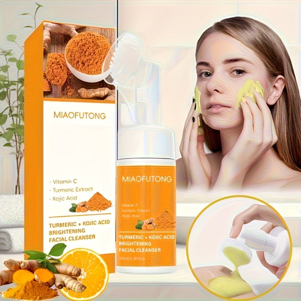 Turmeric Bath & Skin Care Set 3-Piece — Mousse, Soap & Oil for Hair, Face & Body — Gentle Moisturizing Travel-Friendly Cleanser Gift for All Skin Types