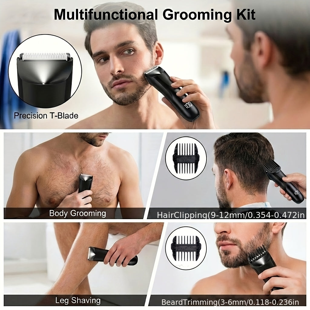 Men'S Groin And Body Hair Trimmer, Electric Ball Trimmer Public Trimmer, with 2 Protective Cover Kits, Ceramic Blade Head, Dry And Wet Shaver-Usb Rechargeable Electric Shaver, 500Mah Lithium Battery Gift Set, Valentine'S Day Gifts, Father'S Day Gift