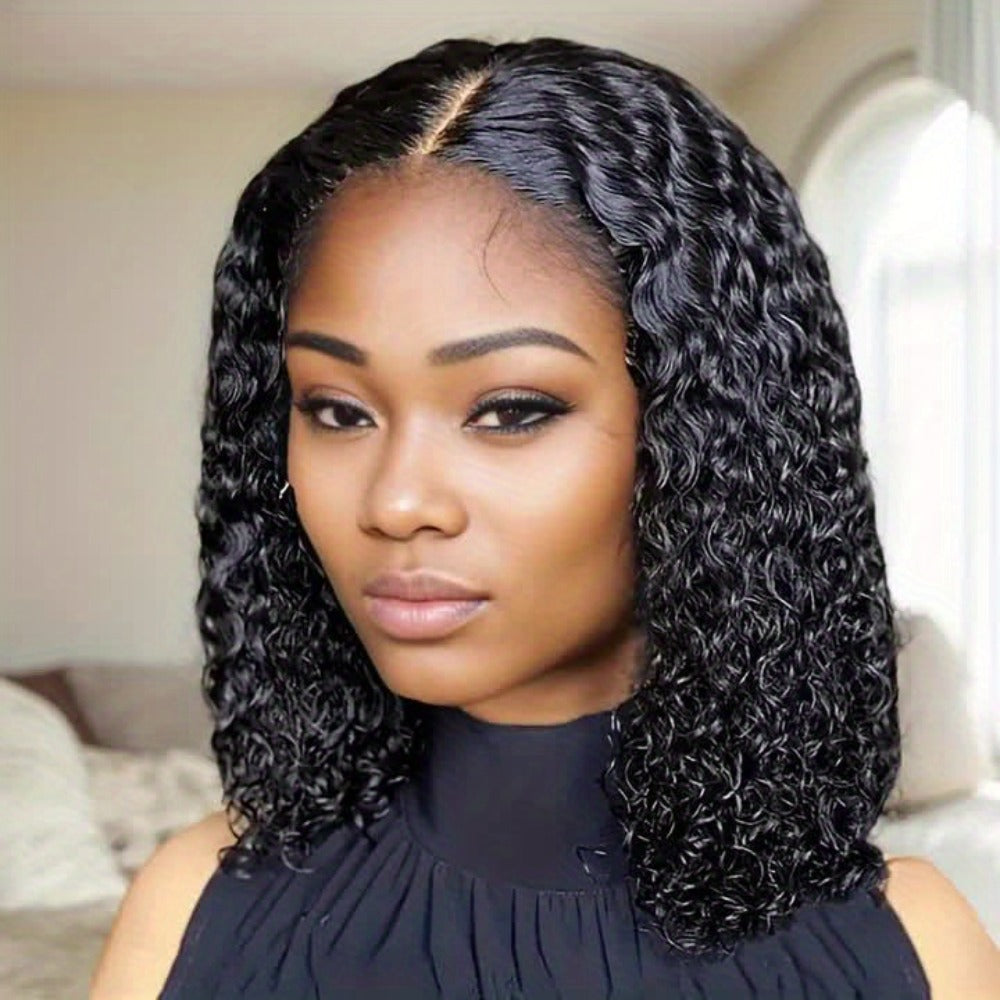 Glueless Deep Wave Lace Front Wig 14 Inch for Women Preplucked, Beginner Friendly, Summer Ready Style