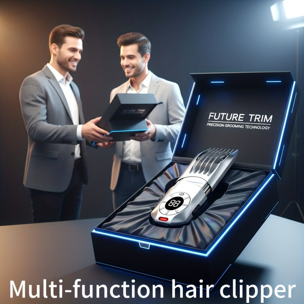 Hair Clipper Set for Men Professional Electric Beard Trimmer Rechargeable 5-Speed LED Display Hair Carving Grooming Kit Father's Day Gift