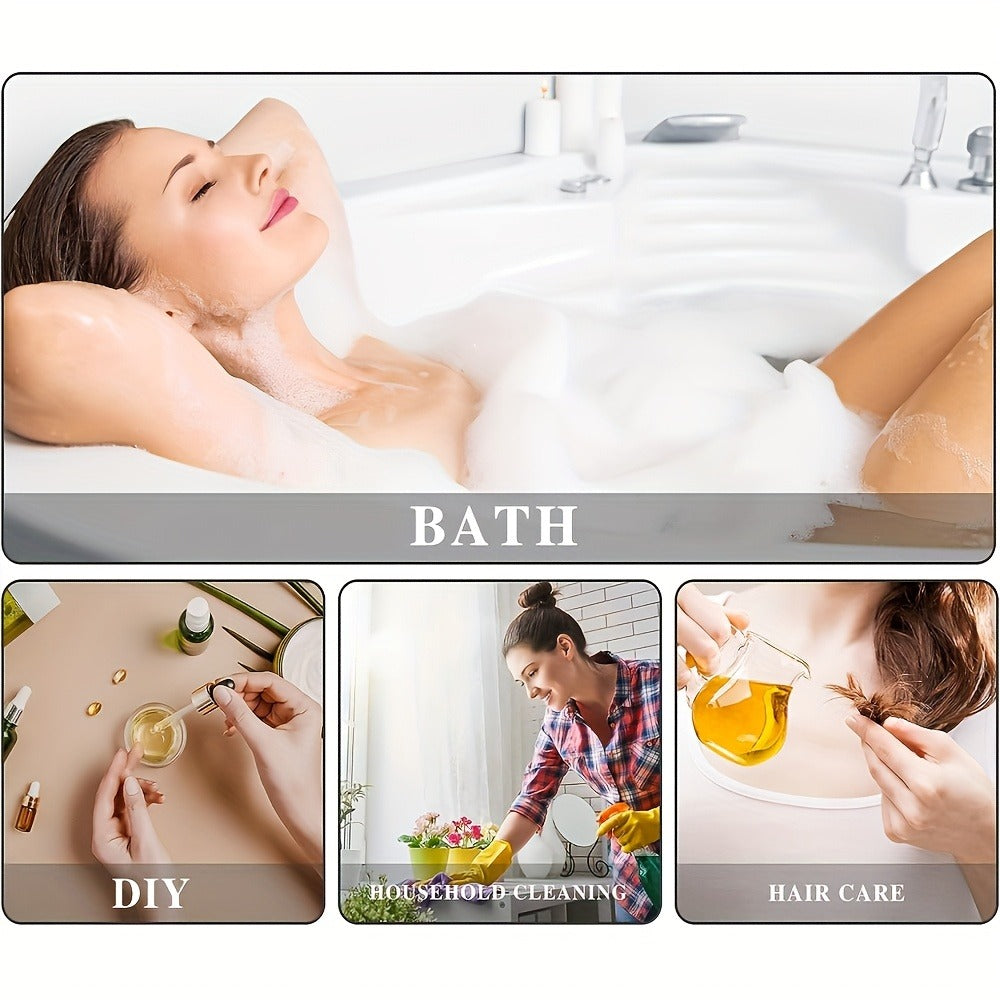 Two Bottles of Natural Jojoba Body Fragrance Massage Oil for Hair Care, Massage, Showering, And Application to Face, Body, Nails, Hair, And Eyelashes. A Perfect Holiday Gift Guide And a Comfortable Gift Choice