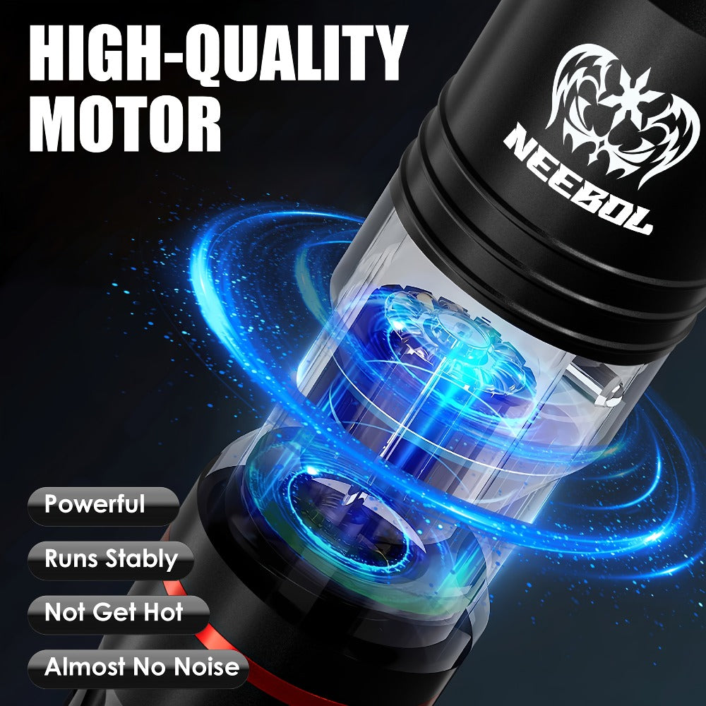 Neebol Tattoo Machine Kit Complete, Rotary Tattoo Pen Kit, Display Screen, 8 Hour Battery Life, 10/20 Cartridge Needles, Portable Design, Cordless Tattoo Gun Wireless Tattoo Supplies Equipment for Beginners And Artists, Body Art Makeup Easter Gifts