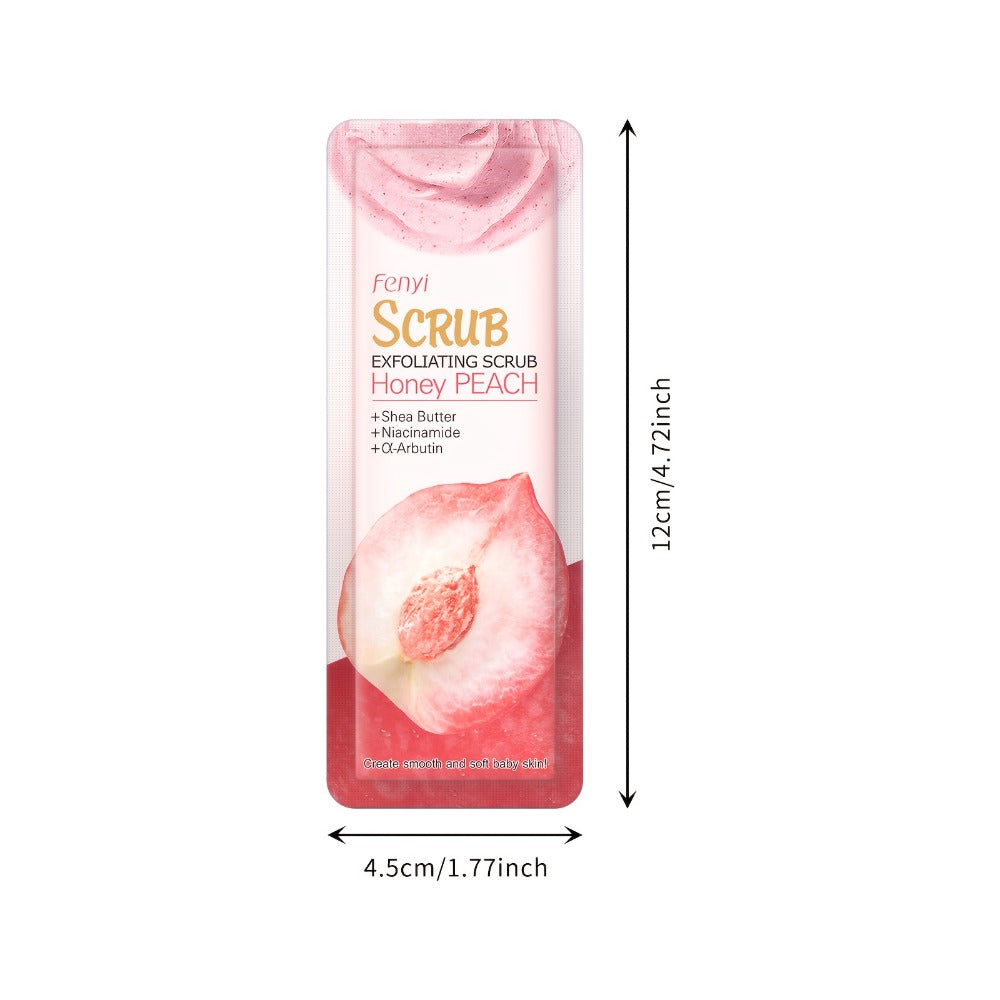 X50pcs Peach Scrub for Feet Body Skin, Gentle Cleansing Moisturizing Smooth And Nourish Skin, Portable for Traveling Holiday Gift for Mother Father Best Friend Christmas Day